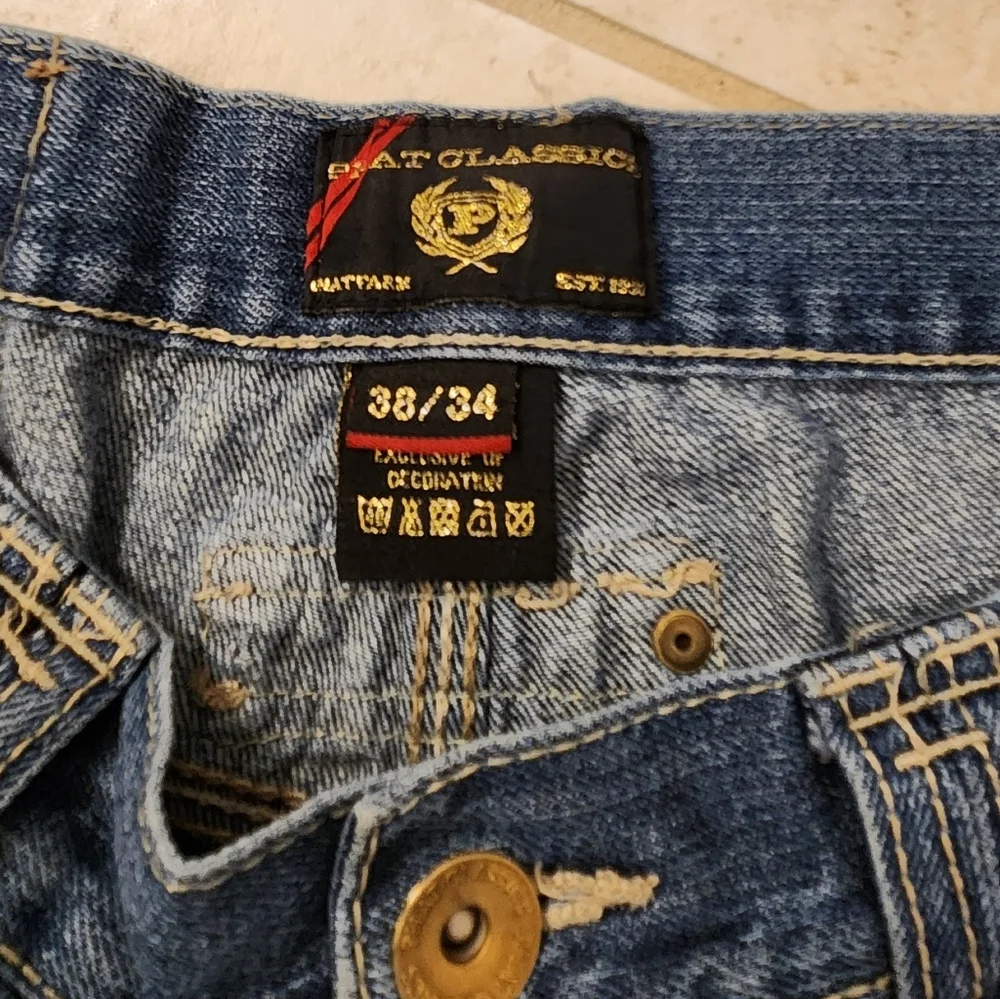 Mens Straight Leg Med Wash Blue Jeans Y2K Phat Farm Size‎ 34X28 READ #F932